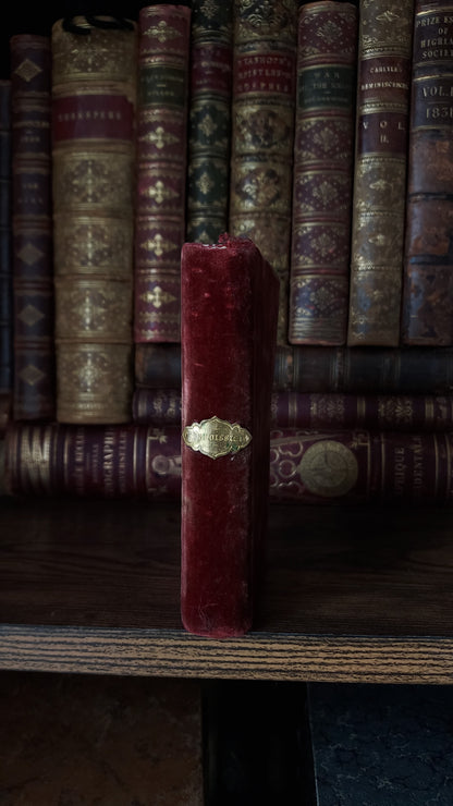 1850 Paroissien | Smaller Ruby Colored Velvet w/ Gold Clasp