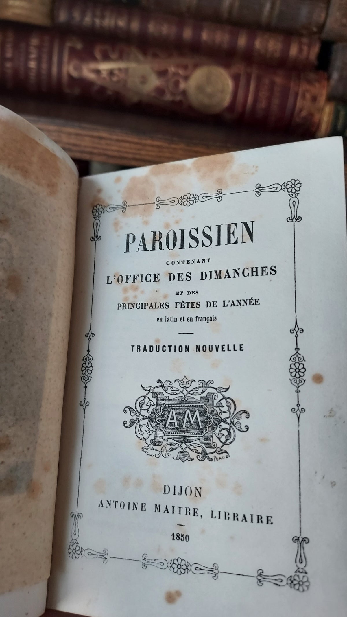 1850 Paroissien | Smaller Ruby Colored Velvet w/ Gold Clasp