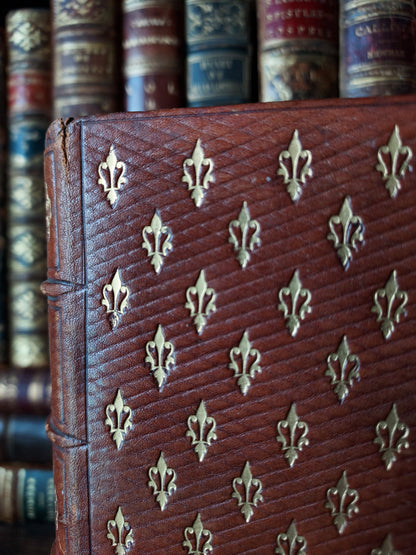 1860s Livre D'Heures Selon le Rit Romain: Gauffered Edges, Fleur-de-Lis Cover