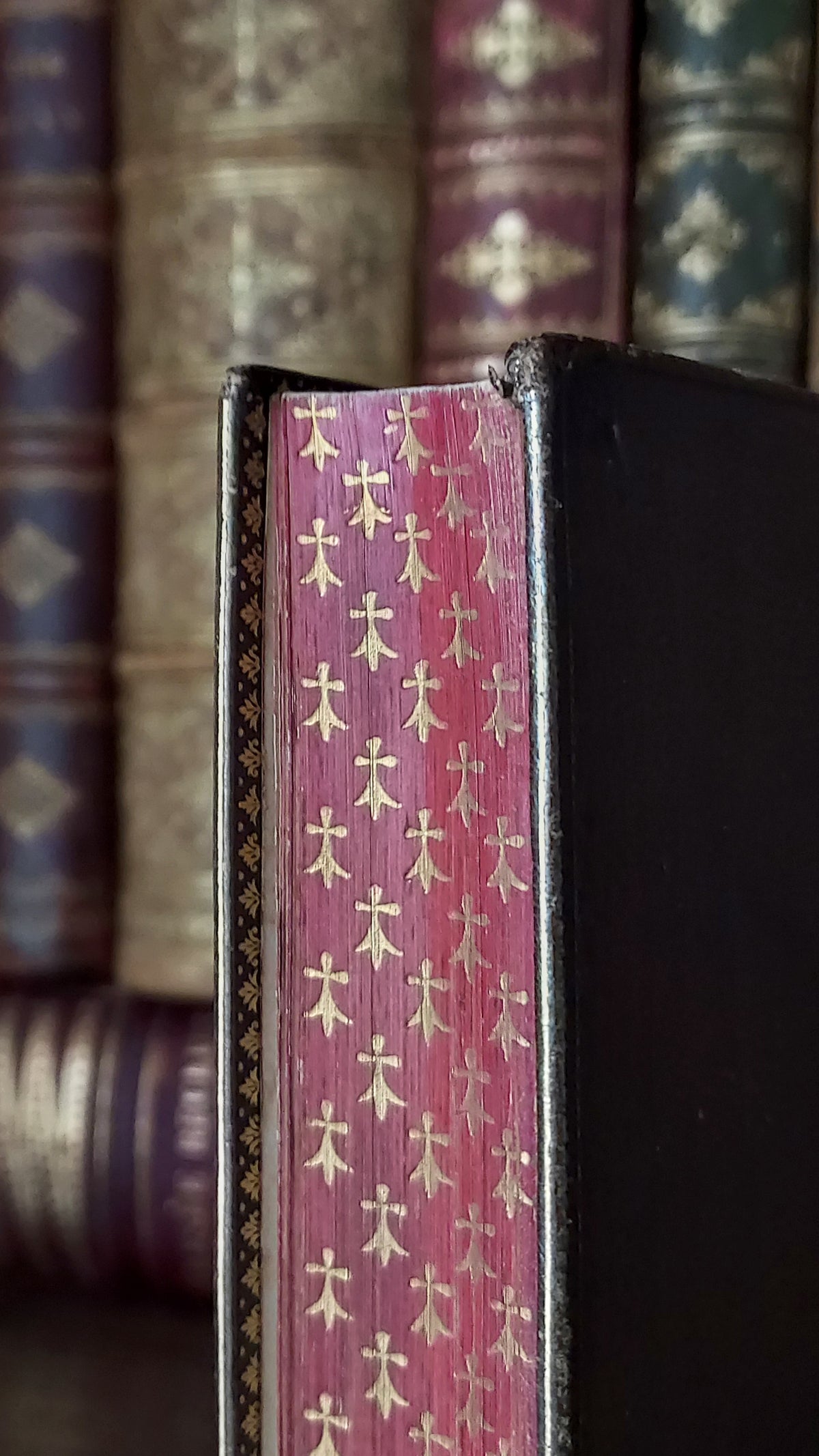 1858 Imitation de Jésus-Christ | Red Pages & Ermine Gauffering