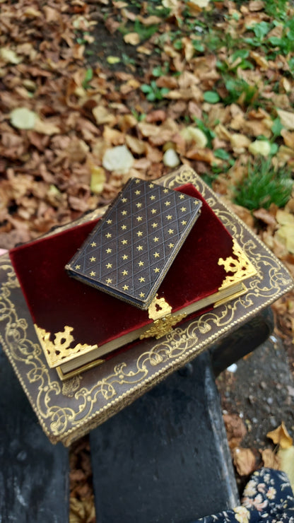 1850s L'Imitation de Jésus-Christ | Miniarture Star Binding w/Blue Gauffered Edges