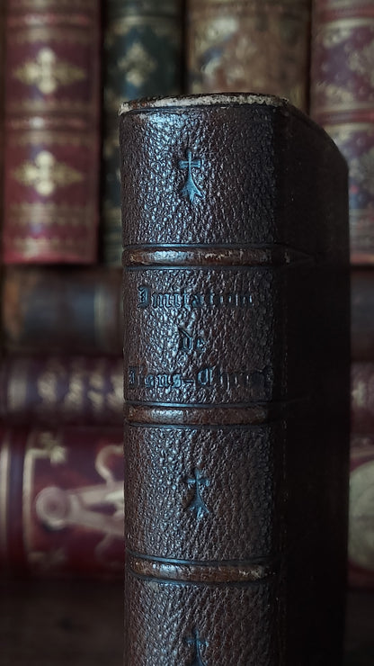 1858 Imitation de Jésus-Christ | Red Pages & Ermine Gauffering