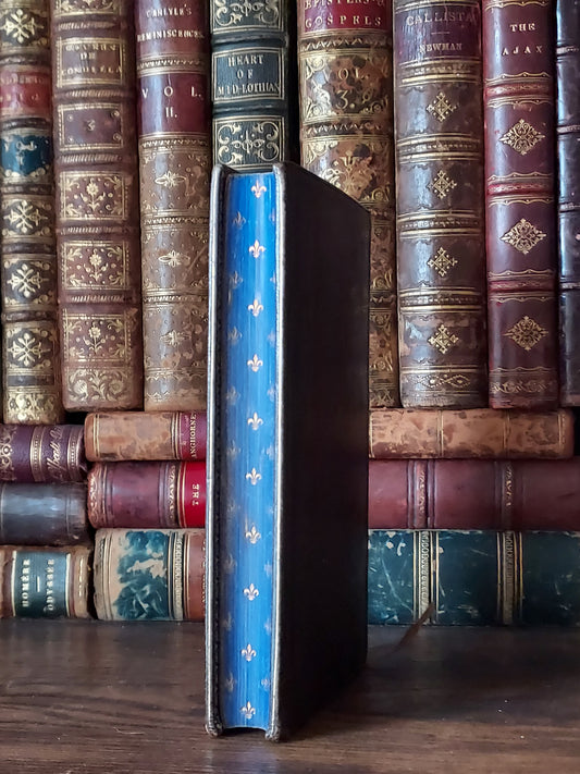 1874 Les Apprêts du beau jour: First Communion Book feat. Blue Pages & Fleur-De-Lis