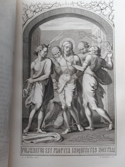 1860s Livre D'Heures Selon le Rit Romain: Gauffered Edges, Fleur-de-Lis Cover