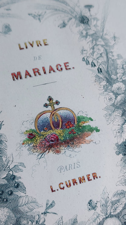1850s Livre de Mariage | Velvet Wedding Missal w/Large Intricate Clasp