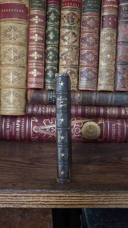 1850s L'Imitation de Jésus-Christ | Miniarture Star Binding w/Blue Gauffered Edges