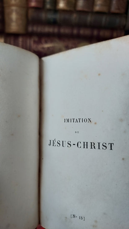1858 Imitation de Jésus-Christ | Red Pages & Ermine Gauffering