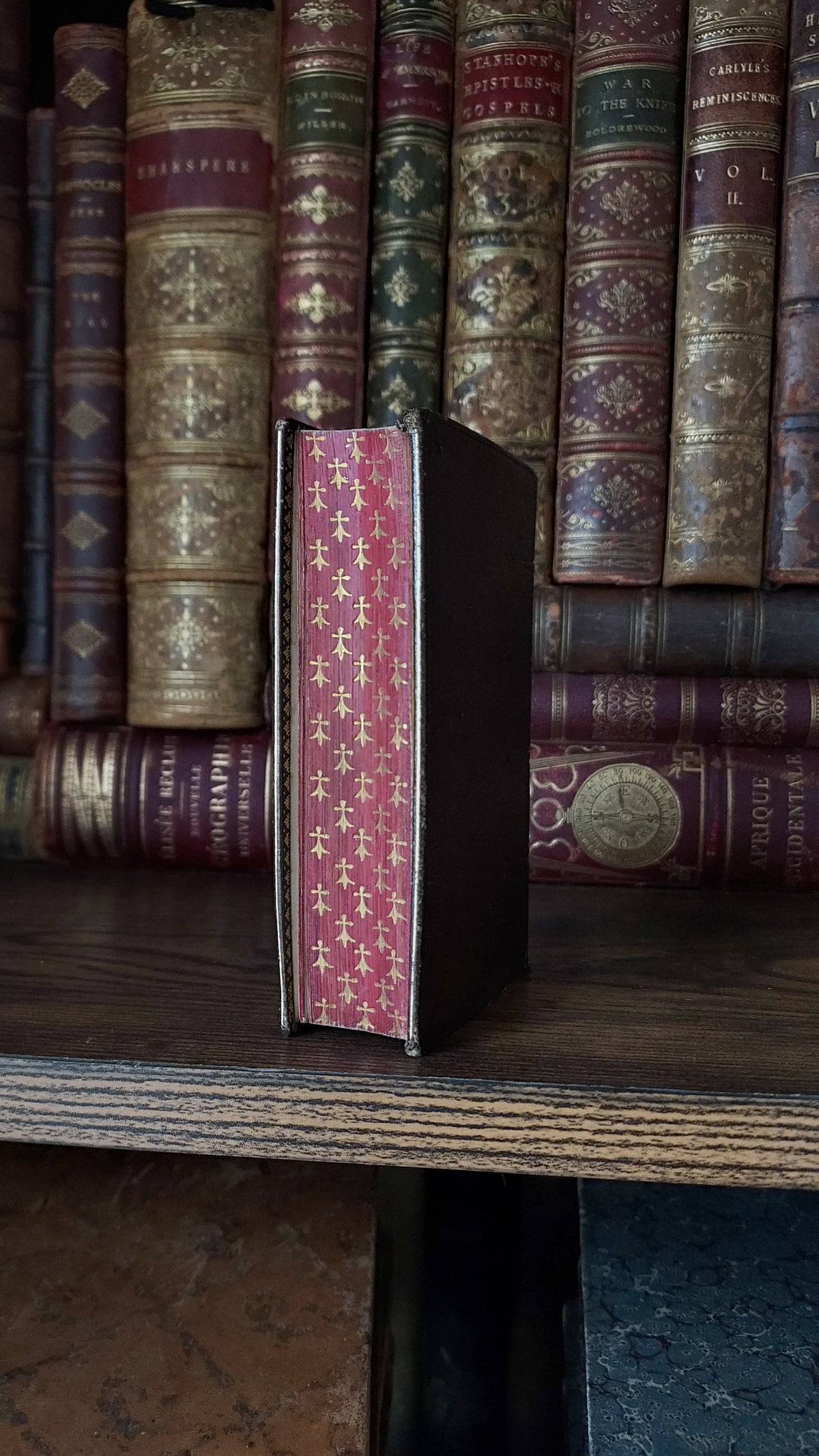 1858 Imitation de Jésus-Christ | Red Pages & Ermine Gauffering