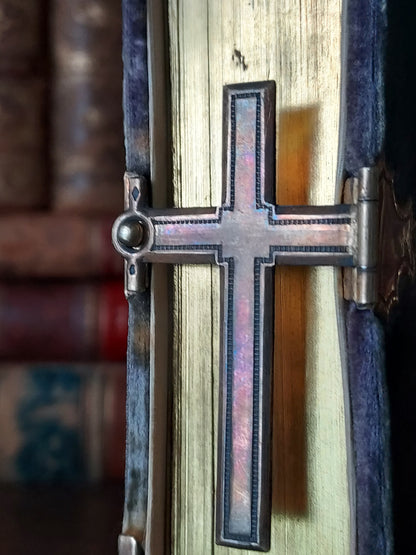 19th-century La Giornata del Cristiano | Blue Velvet & a Cross Clasp