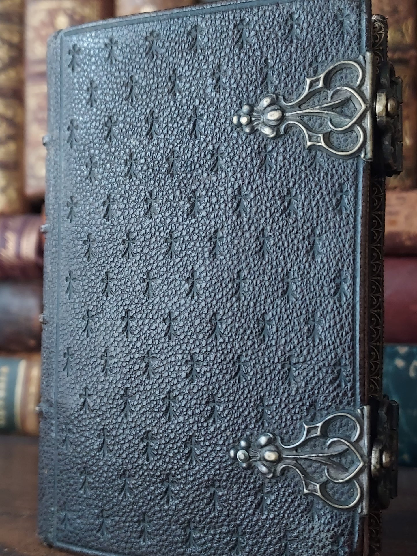 1859 Petit Paroissien | Red Gauffered Page Edges and Gothic Double Clasp