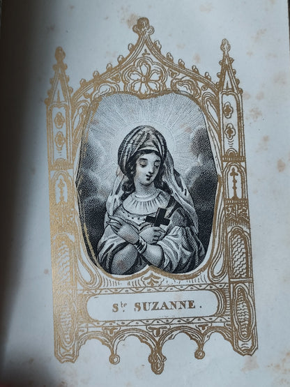 1838 Paroissien Complet | Green Velvet & Cross Clasp
