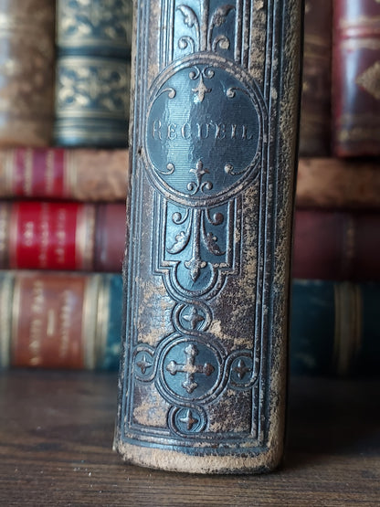 1867 Recueil de prières: Gilt-Gauffered and Hand-Painted Floral Page Edges