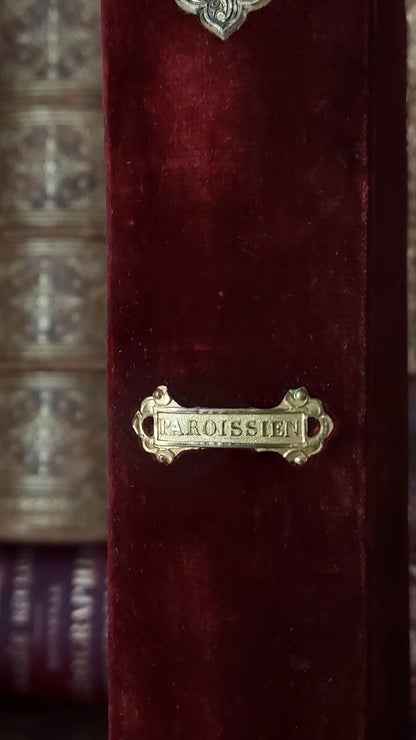 1846 Paroissien Latin-Français | Scarlet Velvet w/Large Gold Clasp