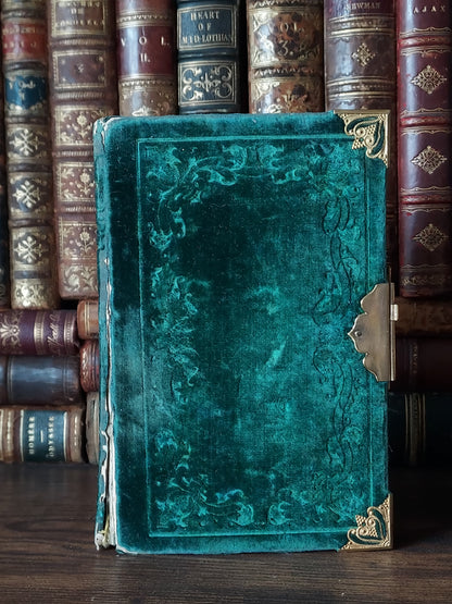 1838 Paroissien Complet | Green Velvet & Cross Clasp