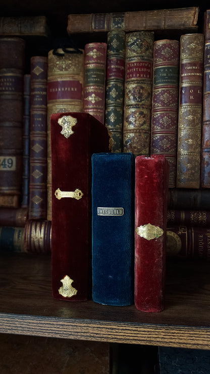 1850 Paroissien | Smaller Ruby Colored Velvet w/ Gold Clasp