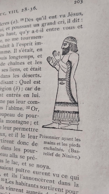 1902 Le Nouveau Testament & Prayer Card | Hand-Illuminated, Stamped by L. Angeli
