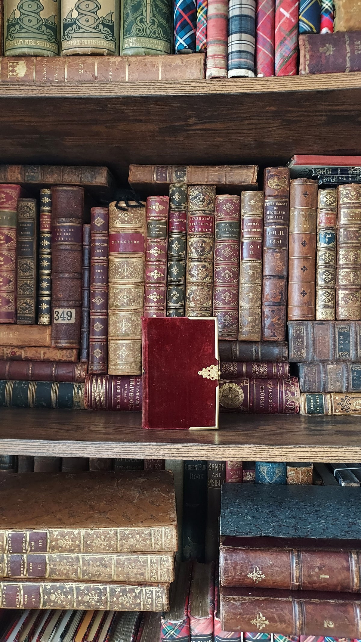 1850 Paroissien | Smaller Ruby Colored Velvet w/ Gold Clasp