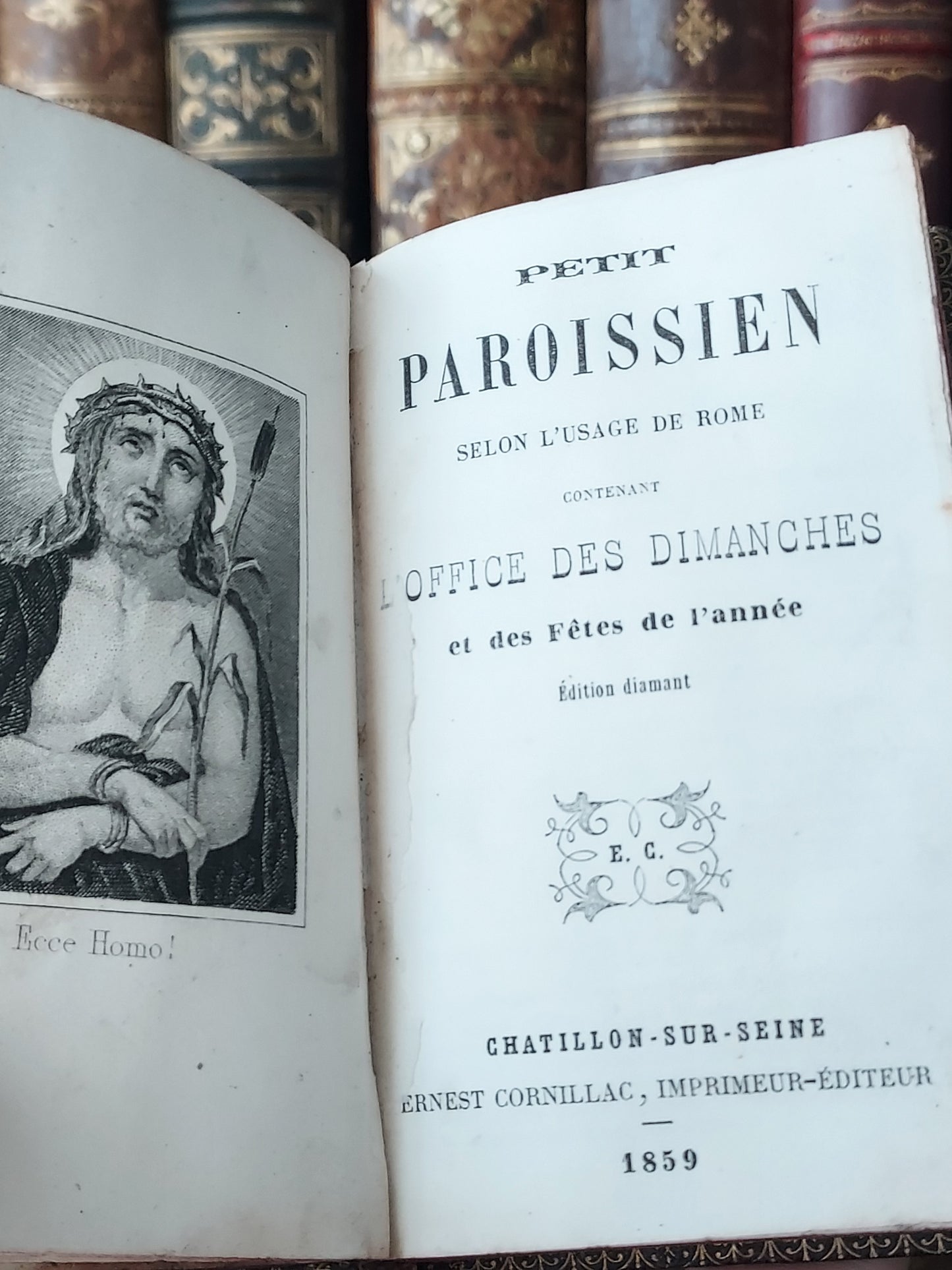 1859 Petit Paroissien | Red Gauffered Page Edges and Gothic Double Clasp