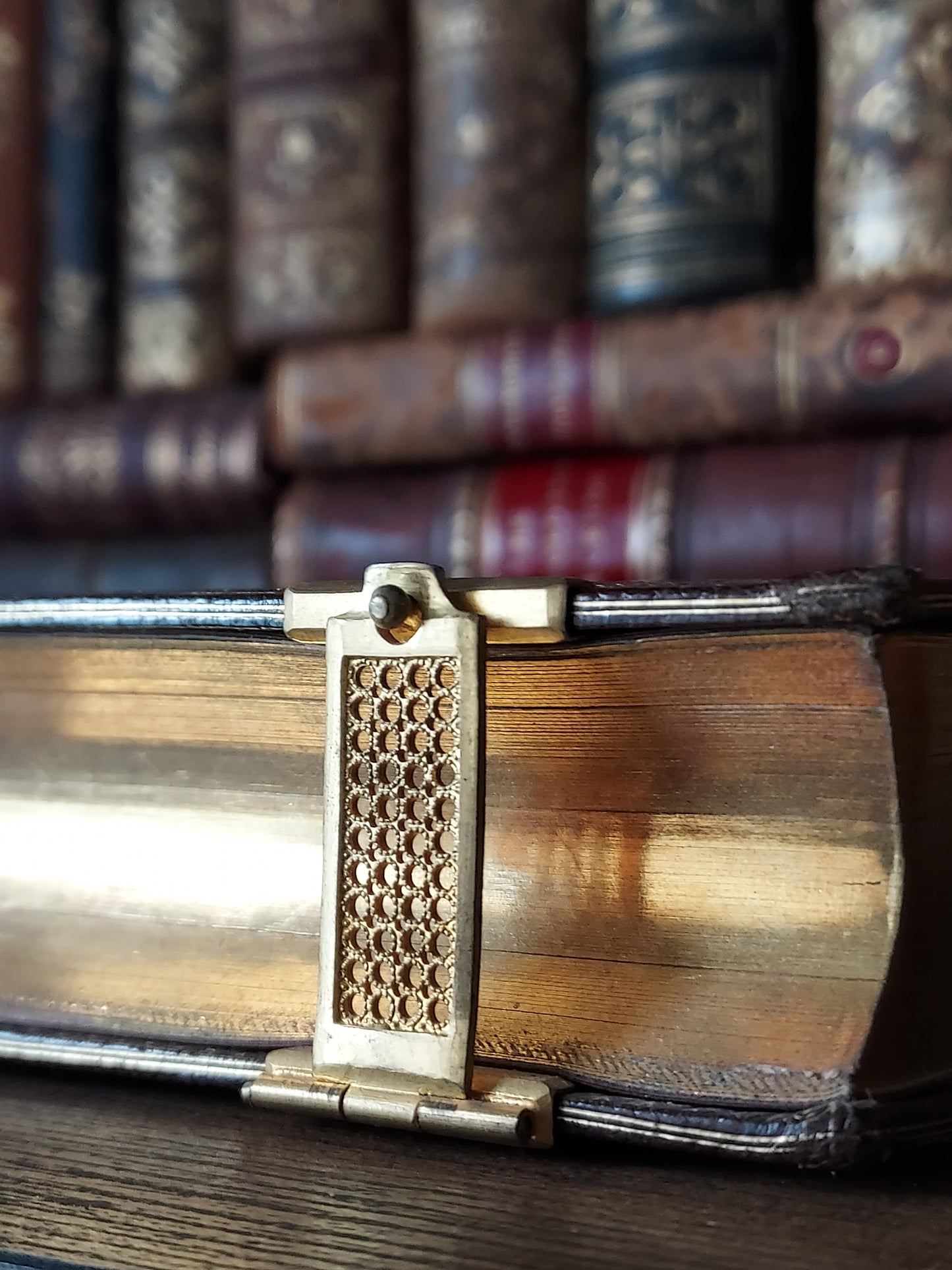 1873 Recueil de prieres: Ornate Double Clasp Binding w/ Paisley Fore-Edge Painting