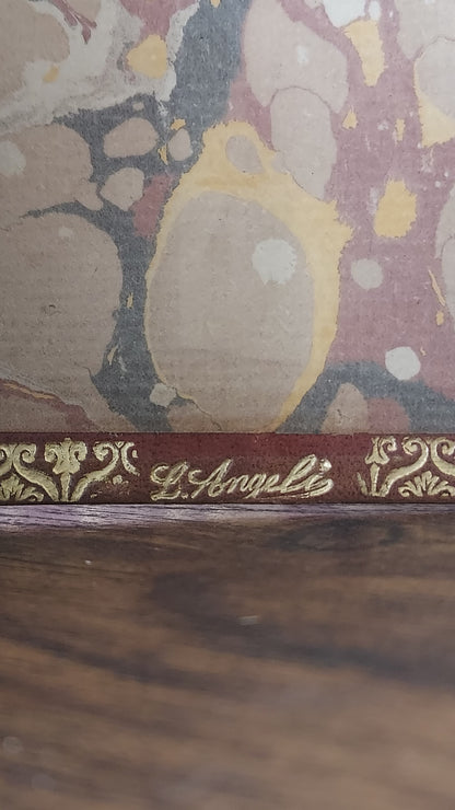 1902 Le Nouveau Testament & Prayer Card | Hand-Illuminated, Stamped by L. Angeli
