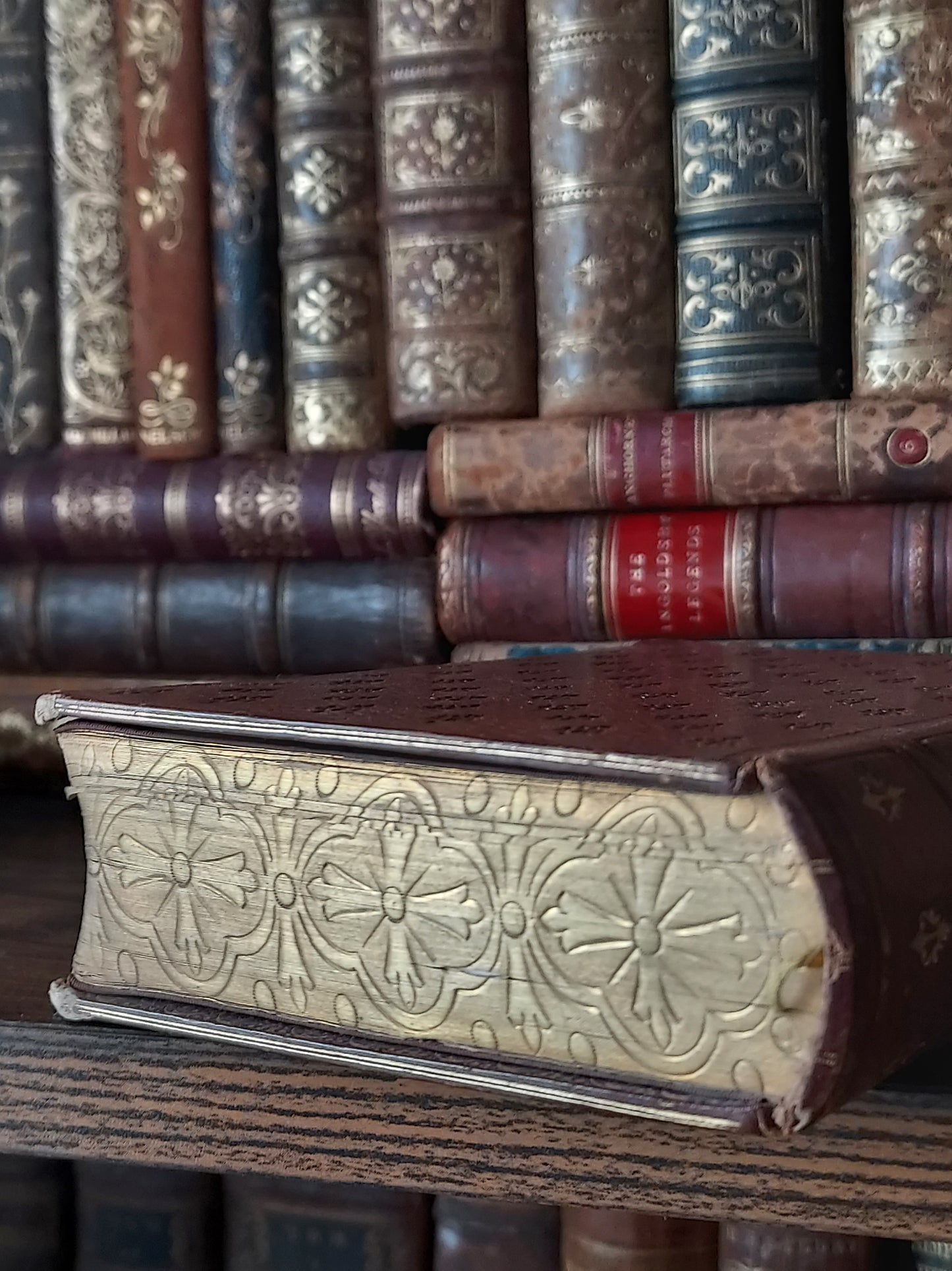 1860s Livre D'Heures Selon le Rit Romain: Gauffered Edges, Fleur-de-Lis Cover