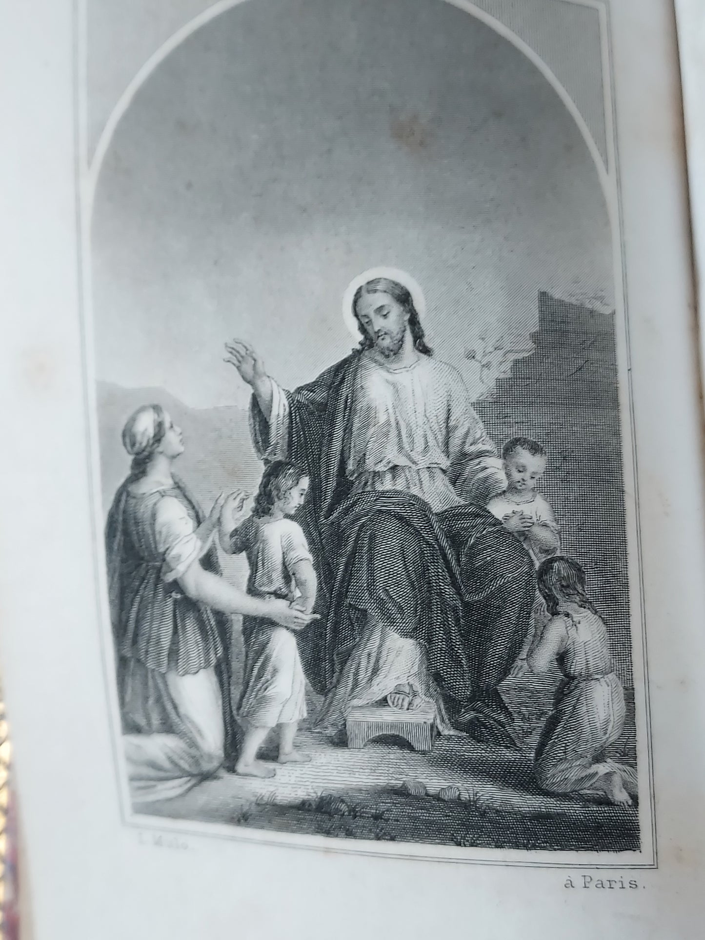 1874 Les Apprêts du beau jour: First Communion Book feat. Blue Pages & Fleur-De-Lis