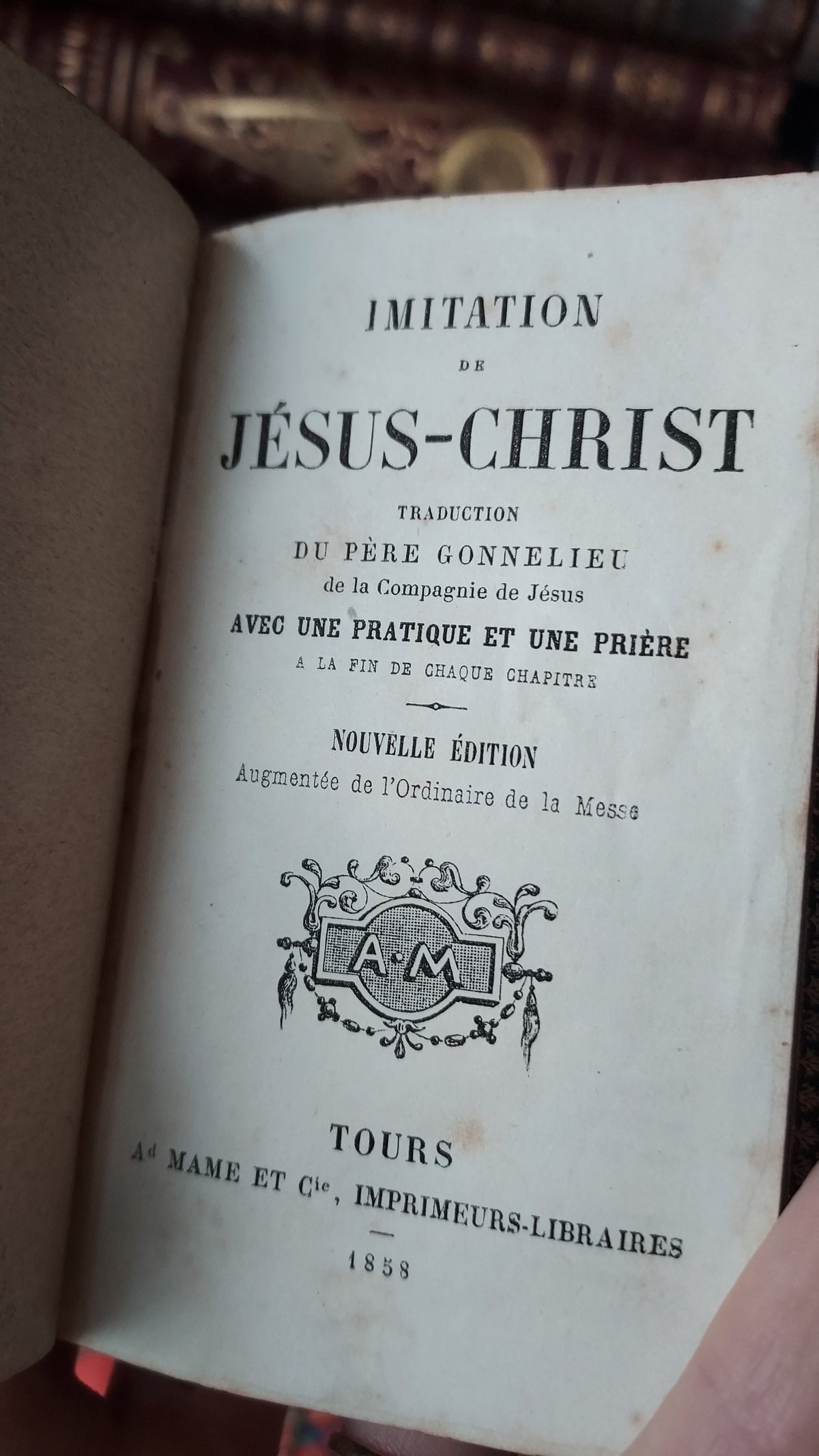 1858 Imitation de Jésus-Christ | Red Pages & Ermine Gauffering