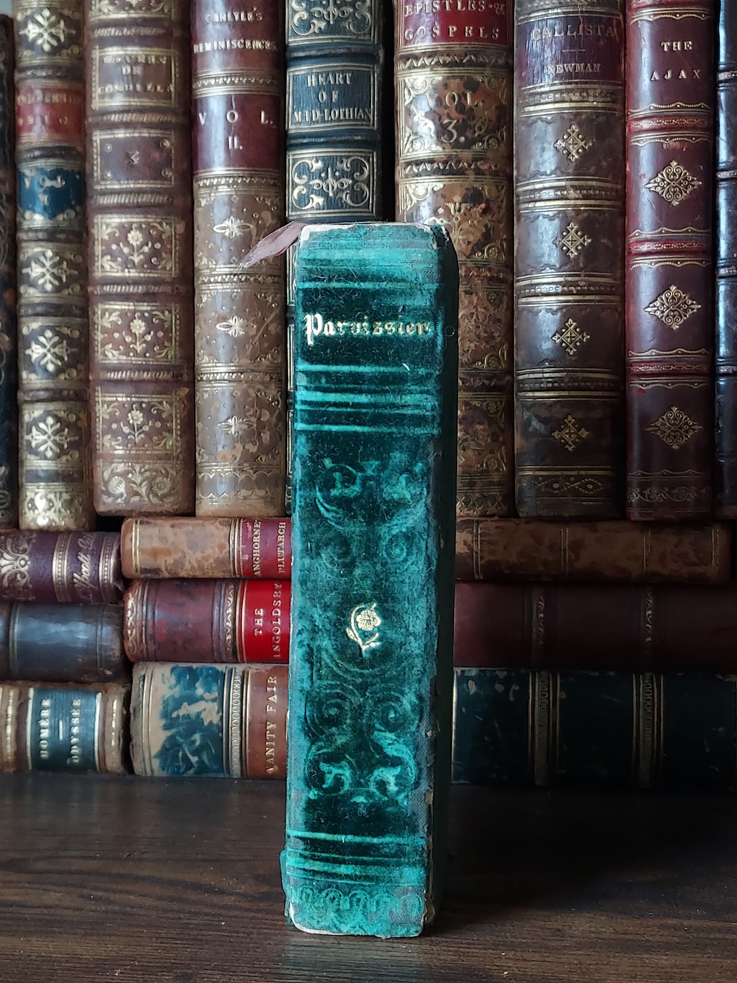 1838 Paroissien Complet | Green Velvet & Cross Clasp