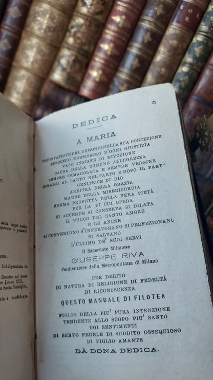 1897 Manuale di Filotea | Hand-Painted Rose Gauffered Edges