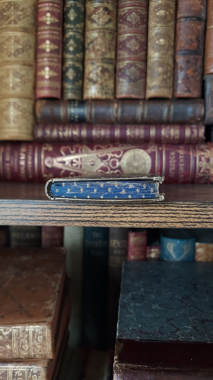 1850s L'Imitation de Jésus-Christ | Miniarture Star Binding w/Blue Gauffered Edges