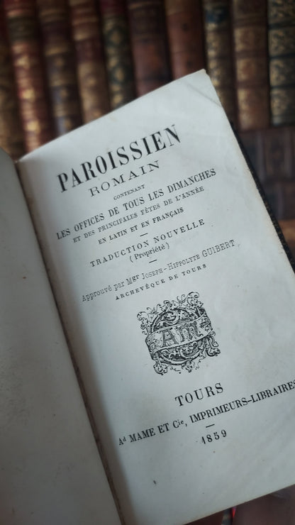 1859 Paroissien Romain | Blue Gauffered Maltese Cross