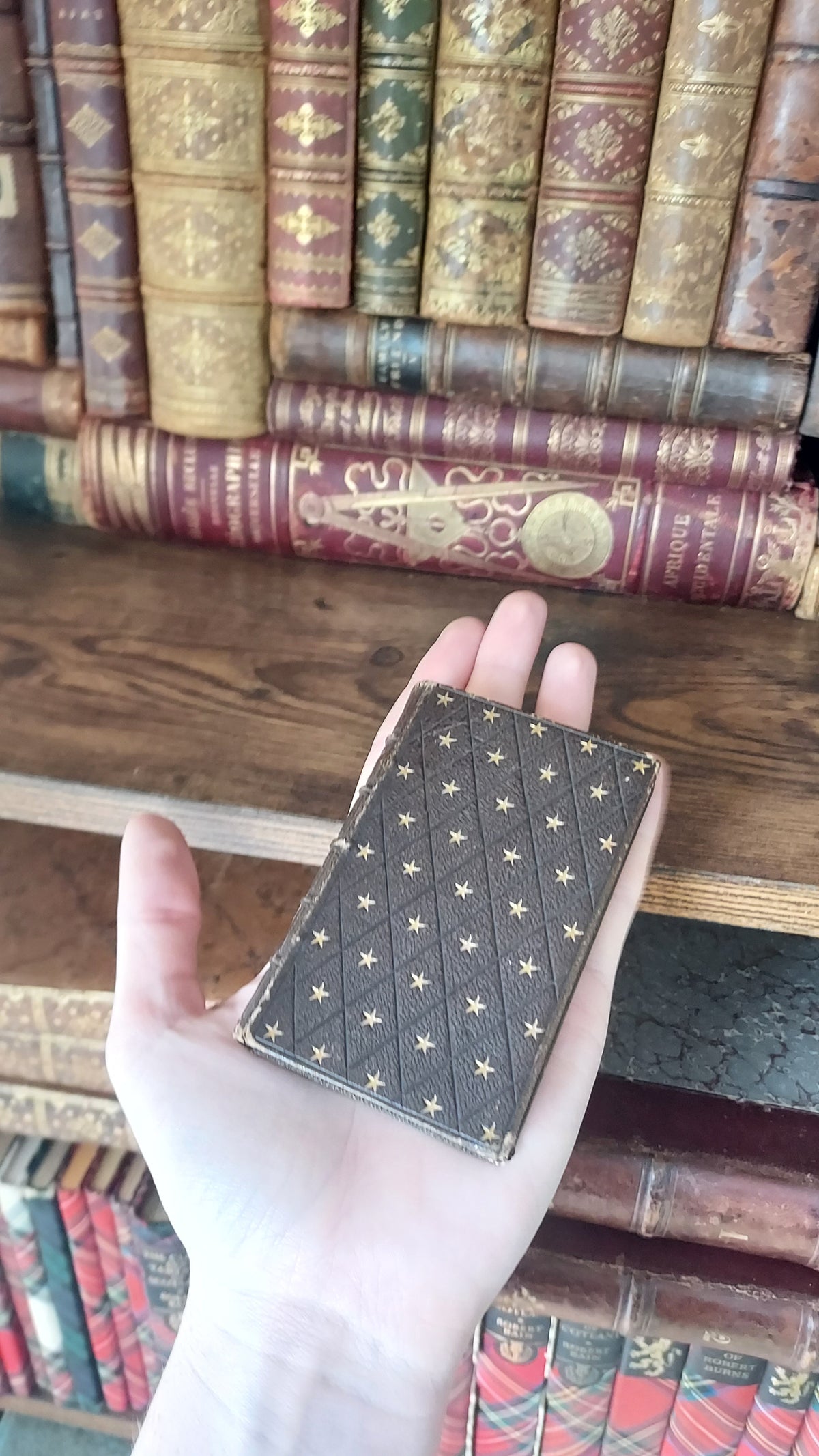1850s L'Imitation de Jésus-Christ | Miniarture Star Binding w/Blue Gauffered Edges