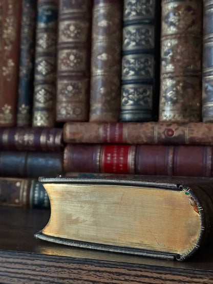 1873 Recueil de prieres: Ornate Double Clasp Binding w/ Paisley Fore-Edge Painting