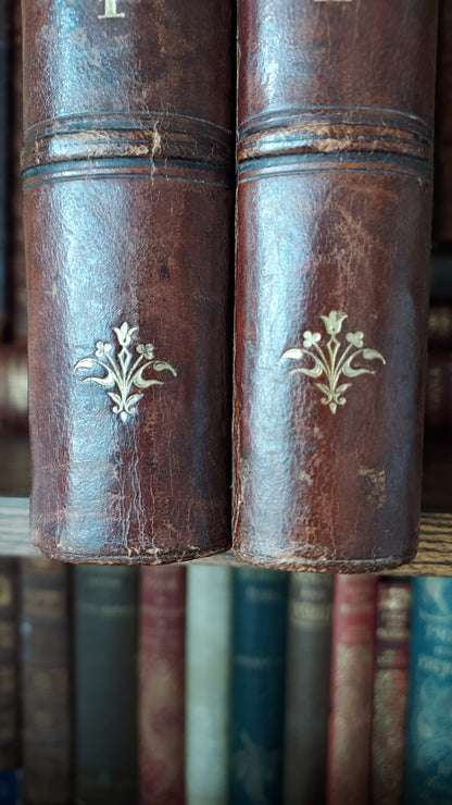 1867 Les Fleurs Animées | Grandville Brown Leather 2-Volume Set