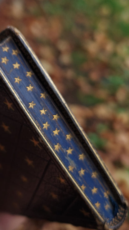 1850s L'Imitation de Jésus-Christ | Miniarture Star Binding w/Blue Gauffered Edges