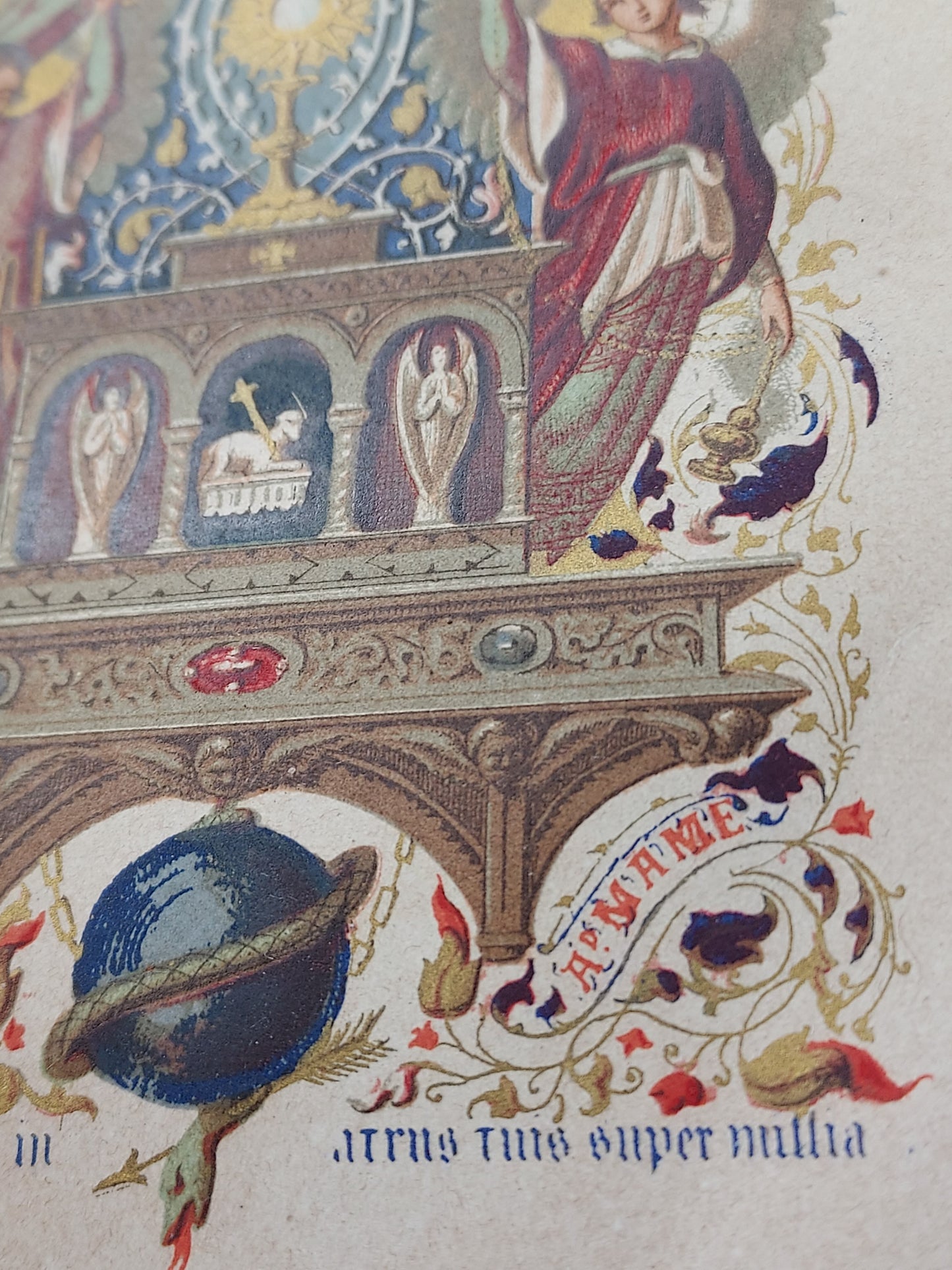 1860s Livre D'Heures Selon le Rit Romain: Gauffered Edges, Fleur-de-Lis Cover