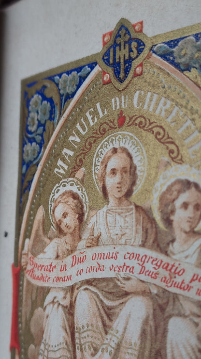 1864 Manuel du Chrétien | Red Gauffered Edge w/Gold Motif