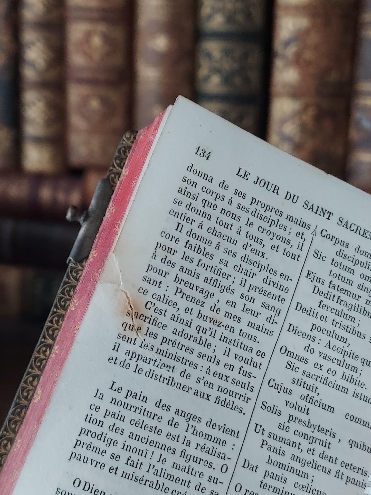 1859 Petit Paroissien | Red Gauffered Page Edges and Gothic Double Clasp