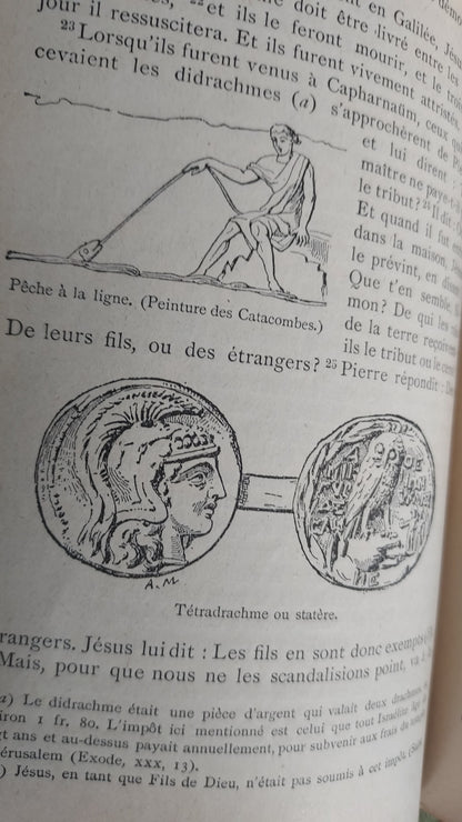 1902 Le Nouveau Testament & Prayer Card | Hand-Illuminated, Stamped by L. Angeli