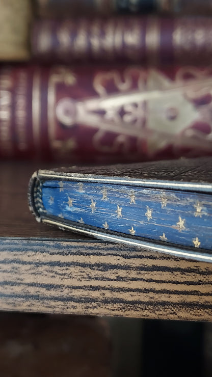 1850s L'Imitation de Jésus-Christ | Miniarture Star Binding w/Blue Gauffered Edges
