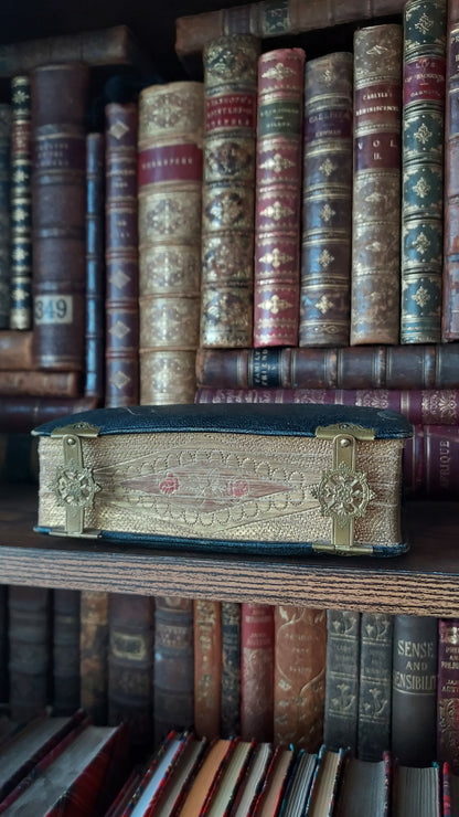 1897 Manuale di Filotea | Hand-Painted Rose Gauffered Edges