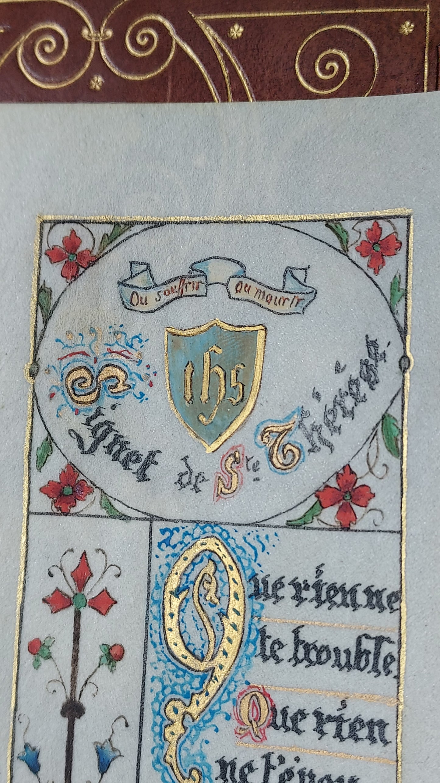 1902 Le Nouveau Testament & Prayer Card | Hand-Illuminated, Stamped by L. Angeli