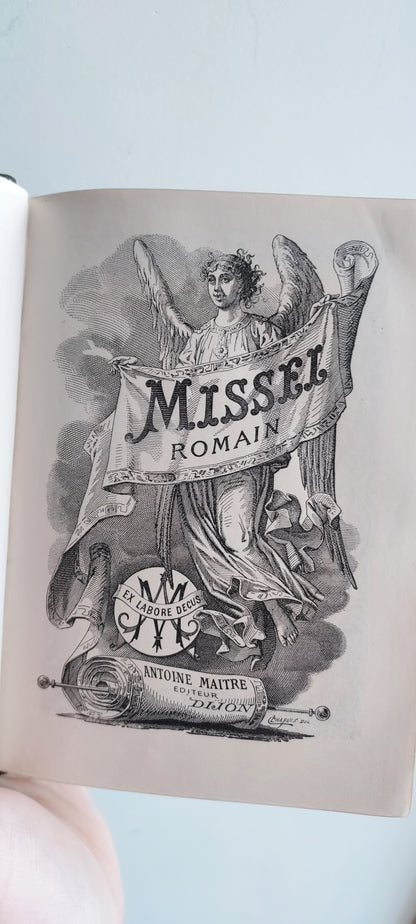 1920 French Missel Romain: Floral Metalwork and Clasp