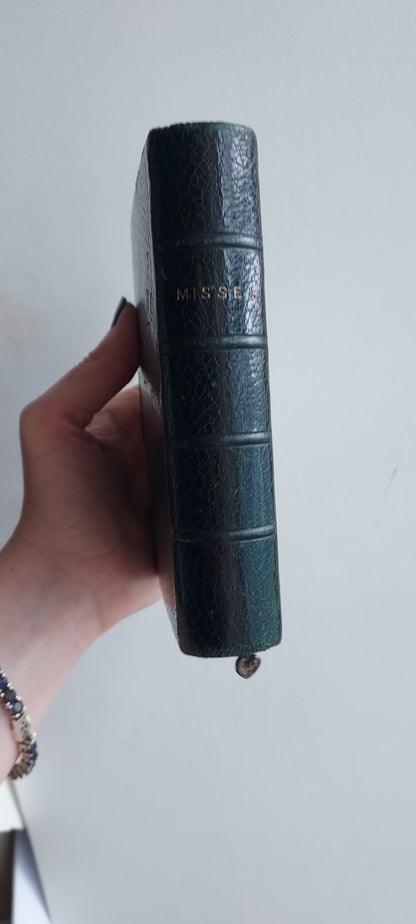 1920 French Missel Romain: Floral Metalwork and Clasp
