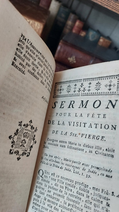 1776 Sermons de M. Massillon | 2-Volume Set w/Monastic Labels