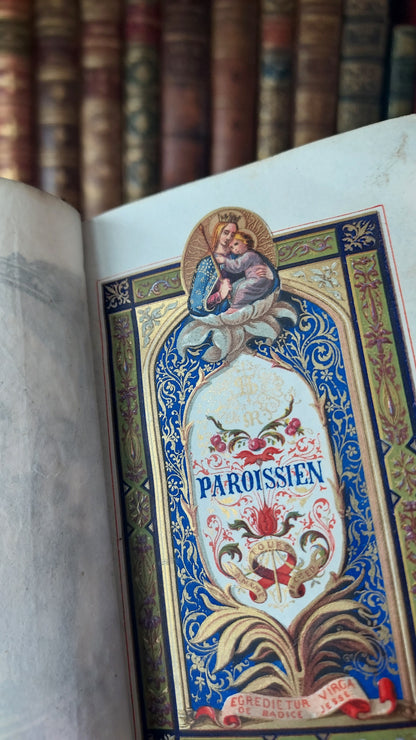 1859 Paroissien Romain | Blue Gauffered Maltese Cross