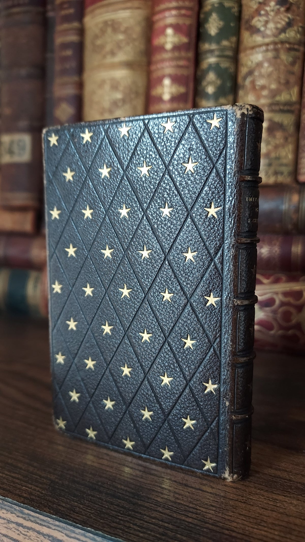 1850s L'Imitation de Jésus-Christ | Miniarture Star Binding w/Blue Gauffered Edges