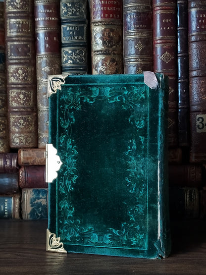 1838 Paroissien Complet | Green Velvet & Cross Clasp