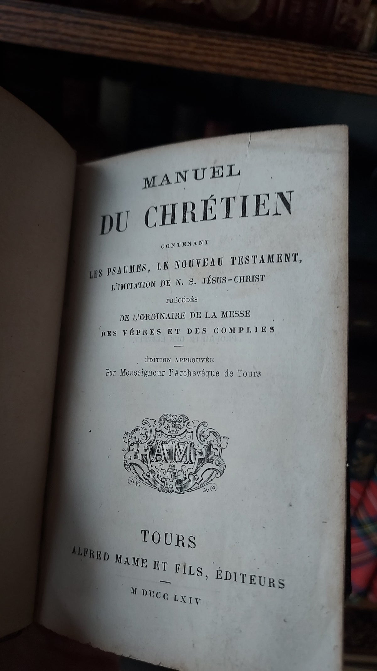 1864 Manuel du Chrétien | Red Gauffered Edge w/Gold Motif