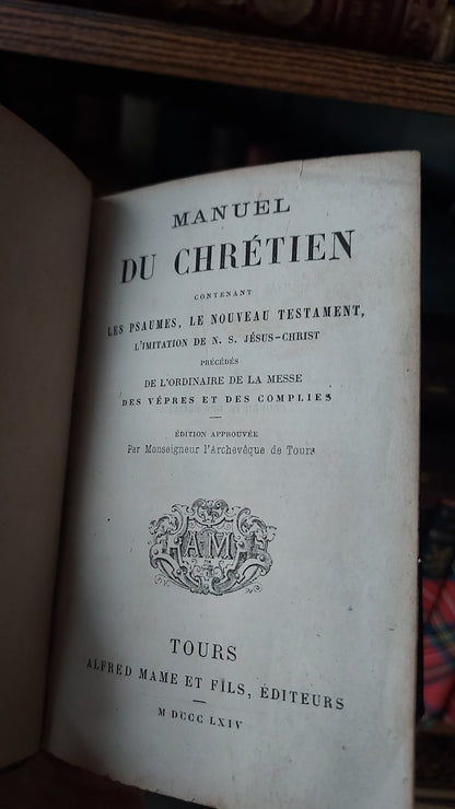 1864 Manuel du Chrétien | Red Gauffered Edge w/Gold Motif